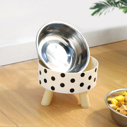 Raised Stainless Steel Cat Feeding Bowl